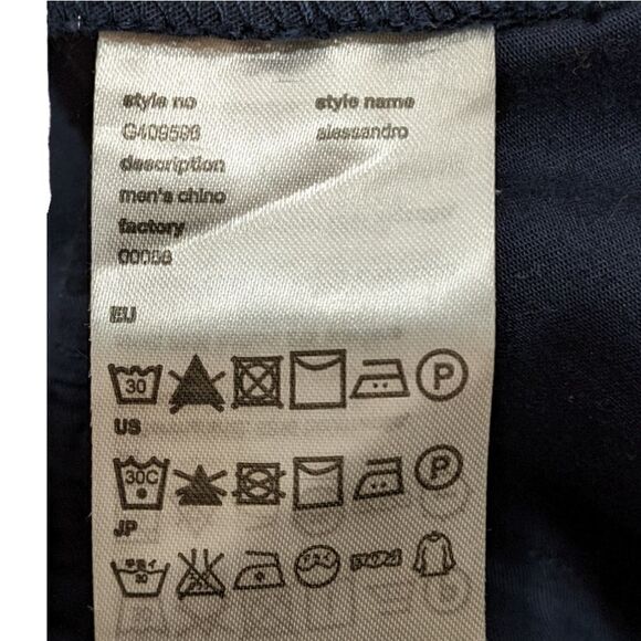 Wesc Stockholm Sweden Alessandro Men's Navy Blue Chino Pants Size 30x32 - Picture 5 of 6